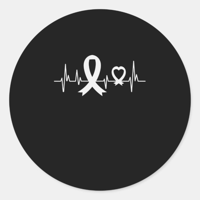 Sticker Rond Lung Cancer Awareness Pearl Ribbon (Devant)