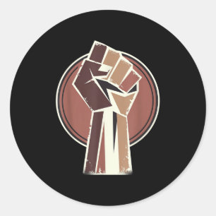 Sticker Rond L'unité du pouvoir de l'Histoire Noire donne la mo
