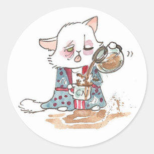 Sticker Rond Lupin de zombi de café