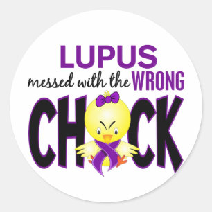 Sticker Rond Lupus A Mis Au Courant Avec Le Mauvais Chick