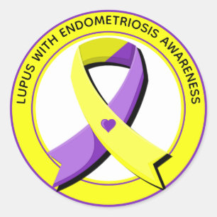 Sticker Rond Lupus avec Endometriose Sensibilisation Coeur