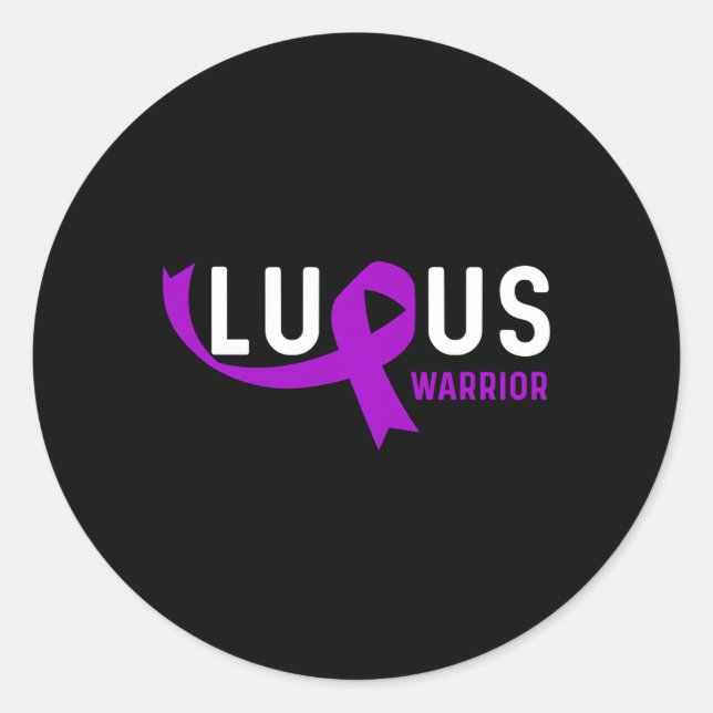 Sticker Rond Lupus Guerrier Lupus Sensibilisation (Devant)