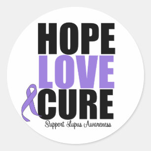 Sticker Rond Lupus Hope Love Cure