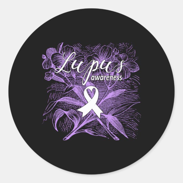 Sticker Rond Lupus Sensibilisation Soutien Fort Diva Survivant  (Devant)