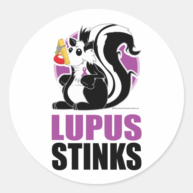 Sticker Rond Lupus Stinks (Devant)
