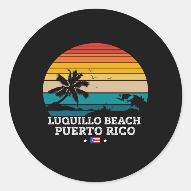 STICKER ROND LUQUILLO BEACH PORTO RICO (Devant)