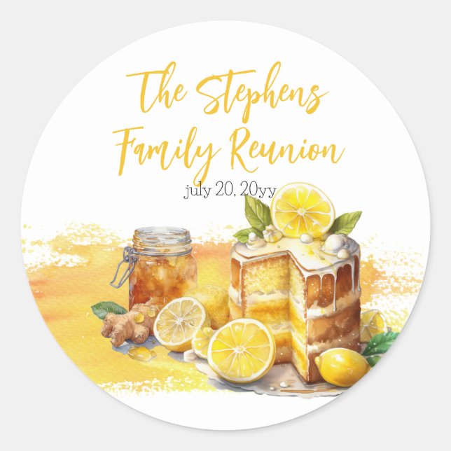 Sticker Rond Luscieux Lemon Cake Ginger Tea Famille Réunion (Devant)