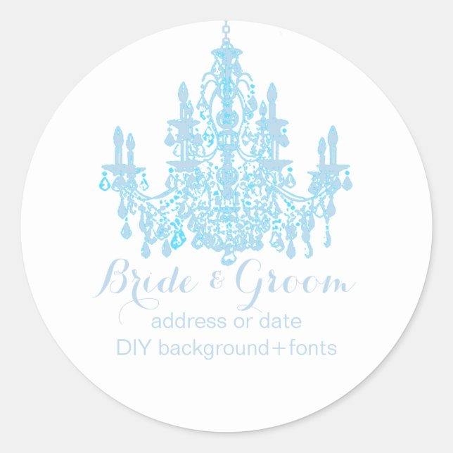 Sticker Rond lustre bleu placide PixDezines (Devant)