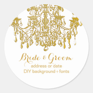 Sticker Rond Lustre en cristal de ton or PixDezines