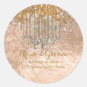 Sticker Rond Lustre en cristal de ton or PixDezines