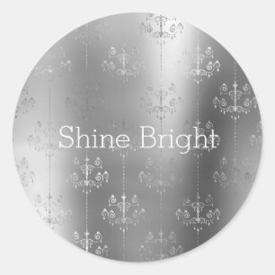 Sticker Rond Lustres en verre argenté Chic Glitz