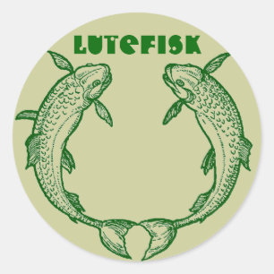 Sticker Rond Lutefisk Poisson Canning Jar STICKERS! Kalamojakka