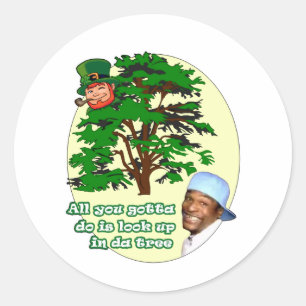Sticker Rond Lutin d'arbre