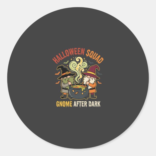Sticker Rond Lutin d'Halloween Méfait de Minuit (Devant)