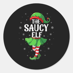 Sticker Rond Lutin Sauvage Filles de Noël Femmes Escouade d'Elf