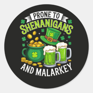 Sticker Rond Lutins irlandais de la Saint-Patrick enclins aux f