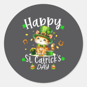 Sticker Rond Lutrin irlandais squelette de Leprechaun Rock main