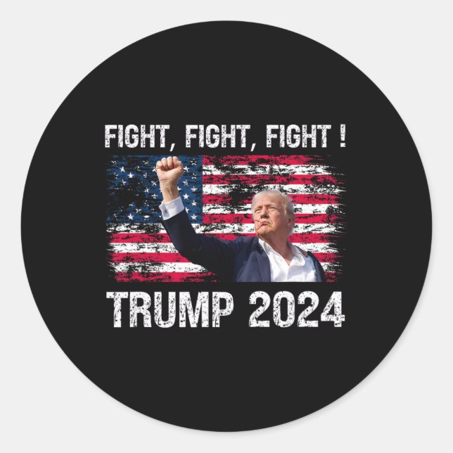 Sticker Rond Lutte 2024 - Élection du président Trump (Devant)