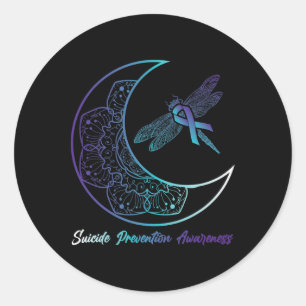 Sticker Rond Lutte contre la libellule de la lune de dépression
