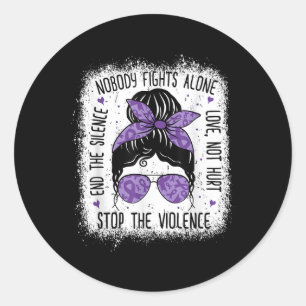 Sticker Rond Lutte Contre La Violence Domestique Arrêter De Met