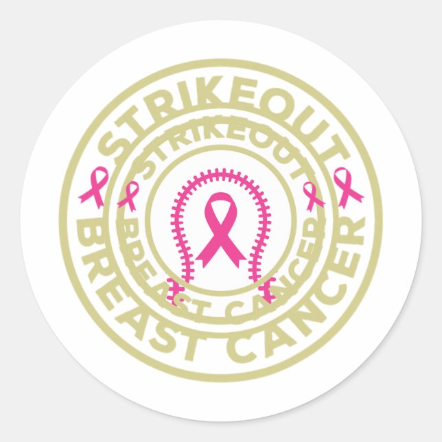 Sticker Rond Lutte contre le cancer du sein (Devant)