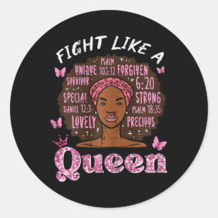 Sticker Rond Lutte contre le cancer du sein comme Queen Afro Su