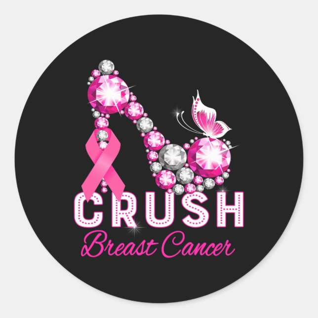 Sticker Rond lutte contre le cancer du sein pour soutenir le ca (Devant)