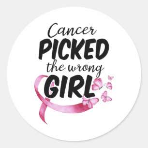 Sticker Rond Lutte Contre Le Cancer Le Cancer A Attiré Le Mauva