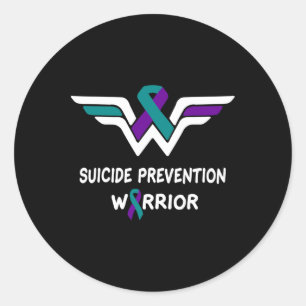 Sticker Rond Lutte Contre Le Suicide Guerrier Purple Et Le