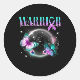Sticker Rond Lutte contre le suicide Guerrier Survivant Butt