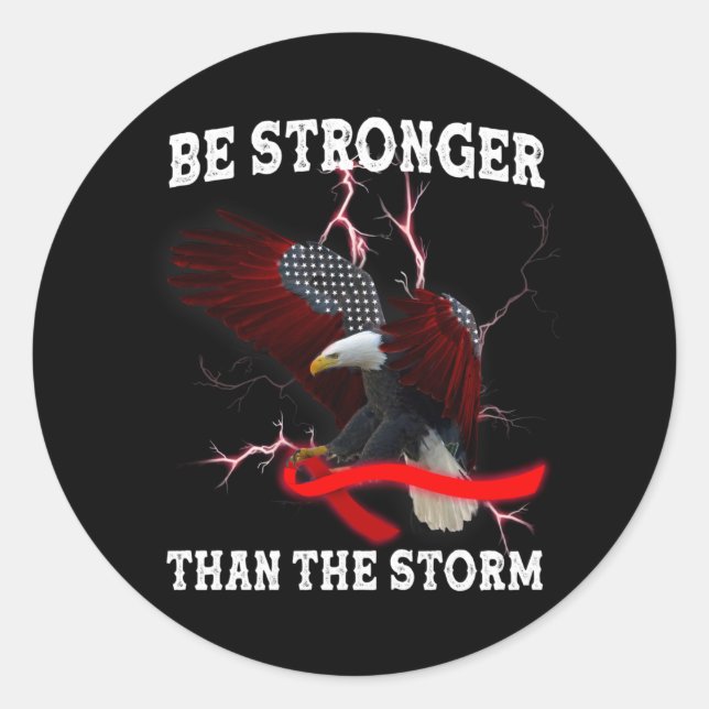 Sticker Rond Lutte contre le VIH/sida Aigle Rouge Ruban Rouge V (Devant)