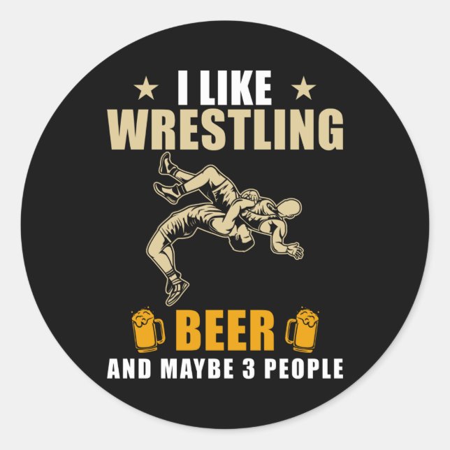 Sticker Rond Lutte Et Bière (Devant)
