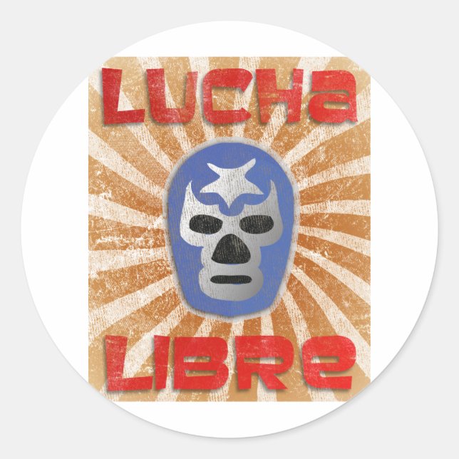 Sticker Rond Lutte mexicaine de Lucha Libre (Devant)