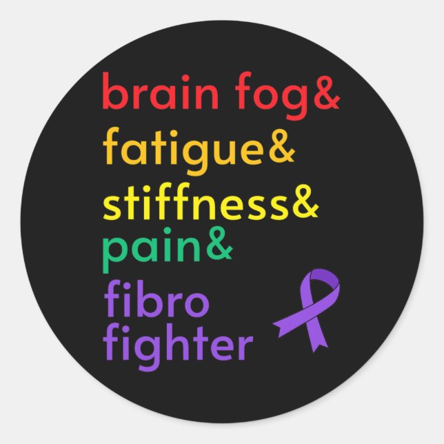 Sticker Rond Lutter contre la fibromyalgie (Devant)