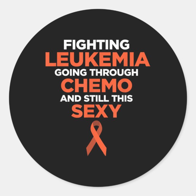 Sticker Rond Lutter contre la leucémie Chemo Y Cancer Citation  (Devant)
