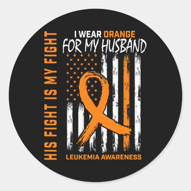 Sticker Rond Lutter contre la leucémie orange - Sensibilisation (Devant)
