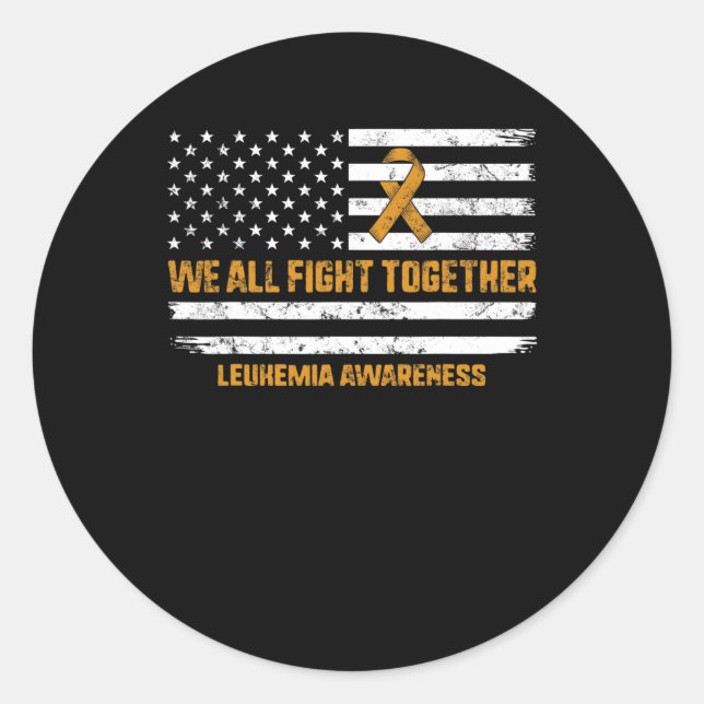 Sticker Rond Lutter contre la leucémie Sensibilisation Orange R (Devant)