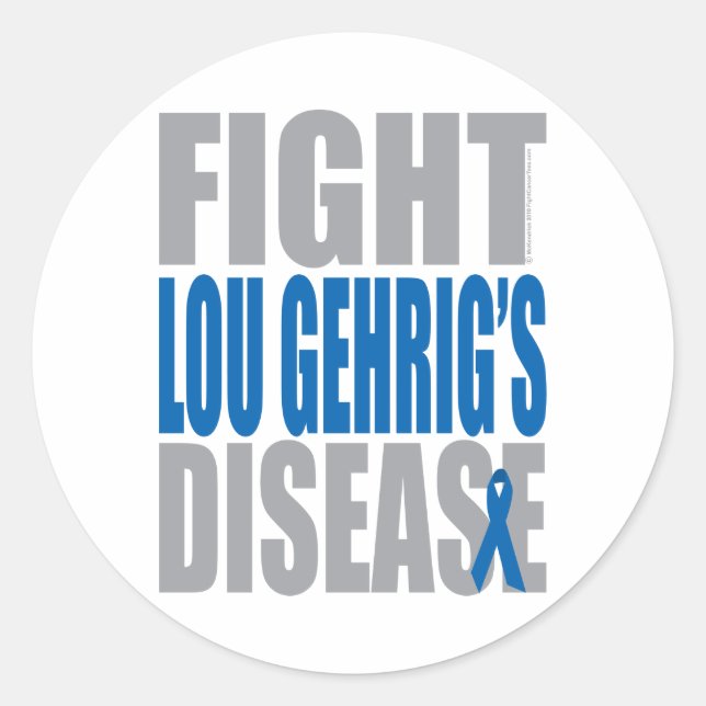 Sticker Rond Lutter contre la maladie de Lou Gehrig (Devant)