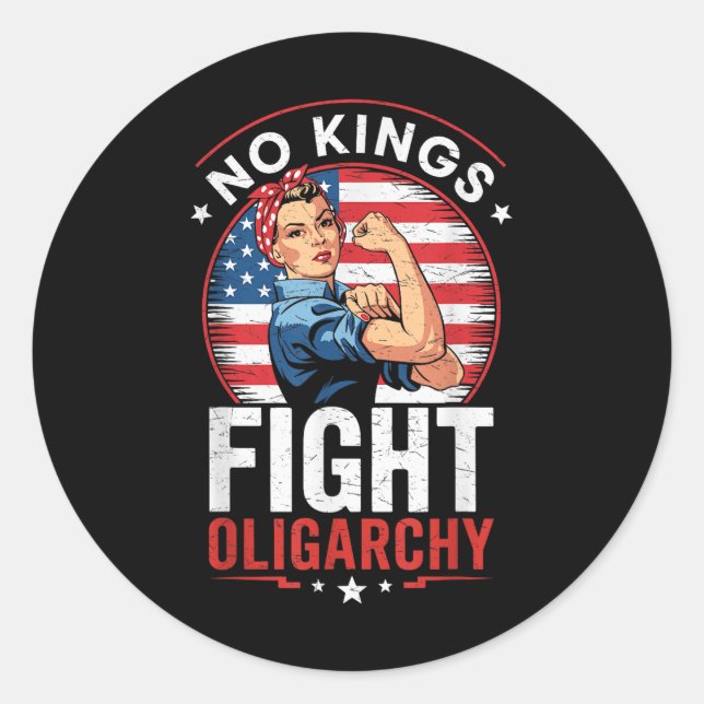 Sticker Rond Lutter contre la pancarte de protestation de l'oli (Devant)