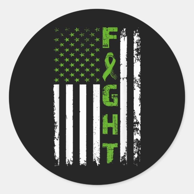 Sticker Rond Lutter contre la santé mentale American Flag Aware (Devant)