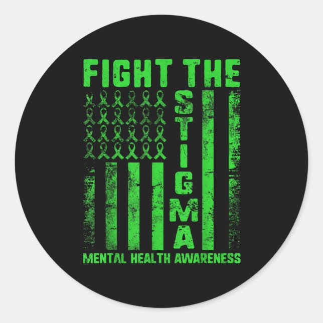 Sticker Rond Lutter contre la stigmatisation et la dépression d (Devant)