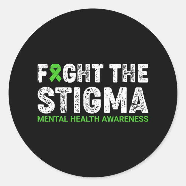 Sticker Rond Lutter contre la stigmatisation et la santé mental (Devant)