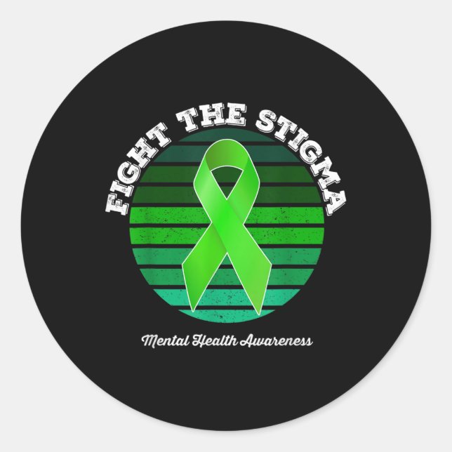 Sticker Rond Lutter contre la stigmatisation, le Ruban vert, la (Devant)