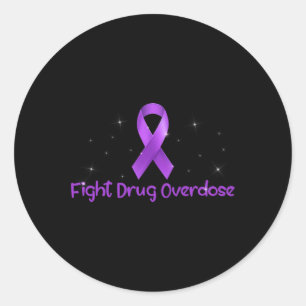 Sticker Rond Lutter Contre La Surdose De Drogue Sensibilisation