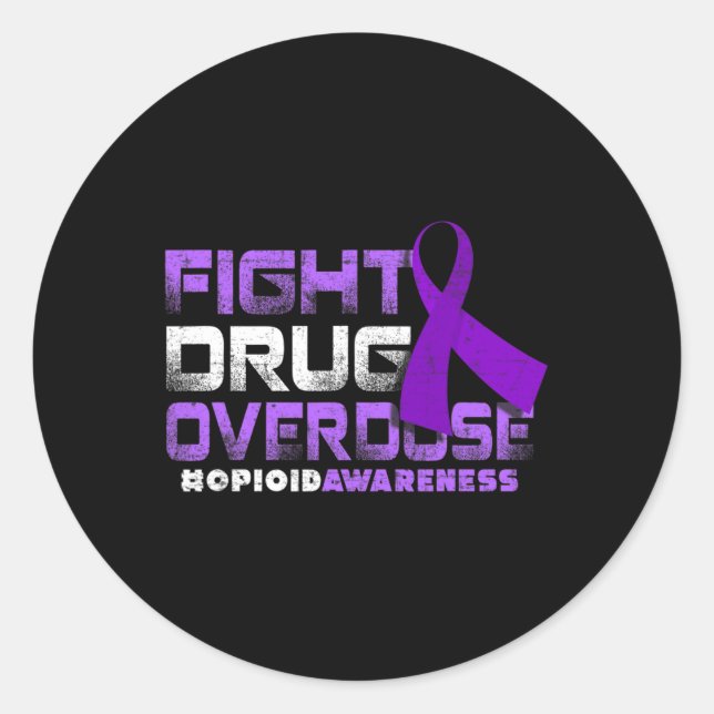 Sticker Rond Lutter contre la surdose de drogues Graphique 1 (Devant)