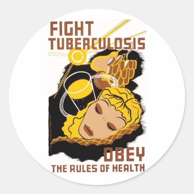 Sticker Rond Lutter contre la tuberculose (Devant)