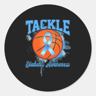 Sticker Rond Lutter contre le basket-ball Bleu Ruban Sensibilis