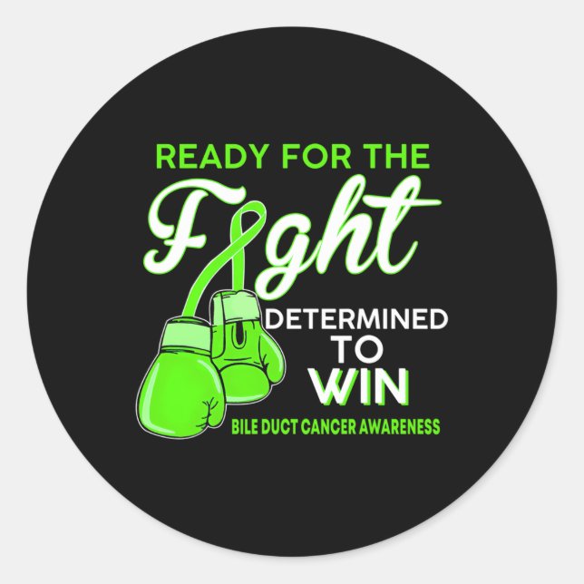 Sticker Rond Lutter Contre le cancer de la bille Papillon vert (Devant)