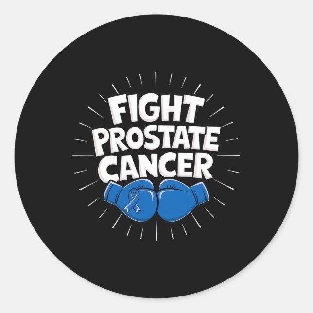 Sticker Rond Lutter contre le cancer de la prostate Bleu Ruban  (Devant)