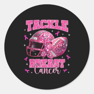 Sticker Rond Lutter Contre le Cancer du Sein American Football 